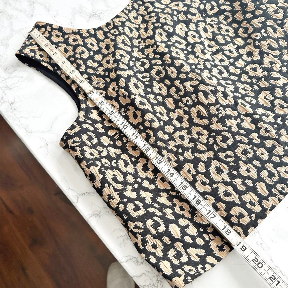 Maeve Brocade Leopard Print Wide Leg Pants & Crop Top Vest Set Women Size 2 - Picture 16 of 16